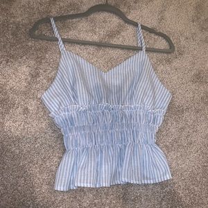 Blue and white striped tank top from Shein